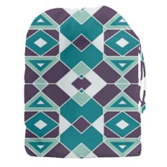 Teal And Plum Geometric Pattern Drawstring Pouch (3xl) by mccallacoulture