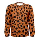 Orange Cheetah Animal Print Men s Long Sleeve Tee View1