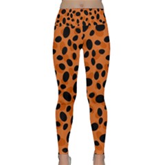 Orange Cheetah Animal Print Lightweight Velour Classic Yoga Leggings by mccallacoulture