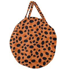 Orange Cheetah Animal Print Giant Round Zipper Tote by mccallacoulture