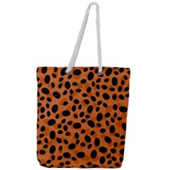 Orange Cheetah Animal Print Full Print Rope Handle Tote (large) by mccallacoulture