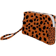 Orange Cheetah Animal Print Wristlet Pouch Bag (small) by mccallacoulture