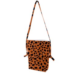 Orange Cheetah Animal Print Folding Shoulder Bag by mccallacoulture