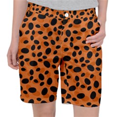 Orange Cheetah Animal Print Pocket Shorts by mccallacoulture