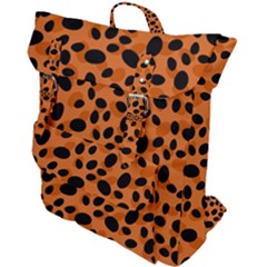 Orange Cheetah Animal Print Buckle Up Backpack by mccallacoulture