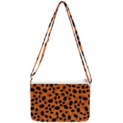 Orange Cheetah Animal Print Double Gusset Crossbody Bag by mccallacoulture