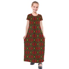 Rby-b-7-8 Kids  Short Sleeve Maxi Dress