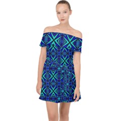 Abstract-q-8 Off Shoulder Chiffon Dress