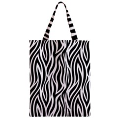 Thin Zebra Animal Print Zipper Classic Tote Bag by mccallacoulture