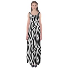 Thin Zebra Animal Print Empire Waist Maxi Dress