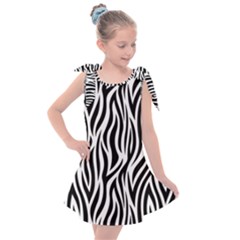 Thin Zebra Animal Print Kids  Tie Up Tunic Dress by mccallacoulture