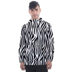 Thin Zebra Animal Print Men s Front Pocket Pullover Windbreaker by mccallacoulture
