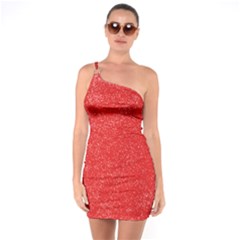 Modern Red And White Confetti Pattern One Soulder Bodycon Dress