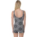 Black And White Pattern One Piece Boyleg Swimsuit View2