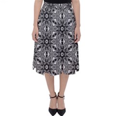 Black And White Pattern Classic Midi Skirt