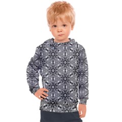 Black And White Pattern Kids  Hooded Pullover