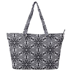 Black And White Pattern Full Print Shoulder Bag