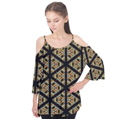 Pattern Stained Glass Triangles Flutter Tees