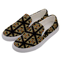 Pattern Stained Glass Triangles Men s Canvas Slip Ons