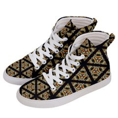 Pattern Stained Glass Triangles Men s Hi-top Skate Sneakers by HermanTelo