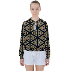 Pattern Stained Glass Triangles Women s Tie Up Sweat