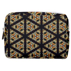 Pattern Stained Glass Triangles Make Up Pouch (medium) by HermanTelo