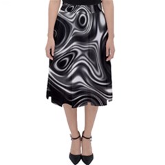 Wave Abstract Lines Classic Midi Skirt