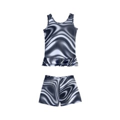 Wave Abstract Lines Kids  Boyleg Swimsuit by HermanTelo