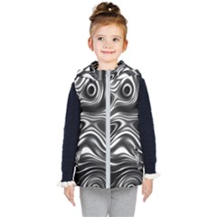 Wave Abstract Lines Kids  Hooded Puffer Vest by HermanTelo