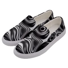 Wave Abstract Lines Men s Canvas Slip Ons