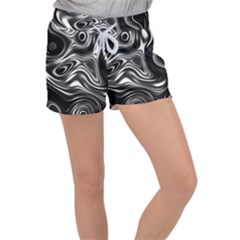 Wave Abstract Lines Women s Velour Lounge Shorts by HermanTelo
