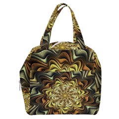 Fractal Flower Petals Gold Boxy Hand Bag by HermanTelo