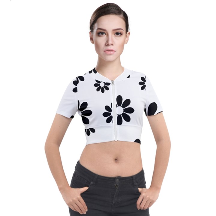 land of flowers Short Sleeve Cropped Jacket