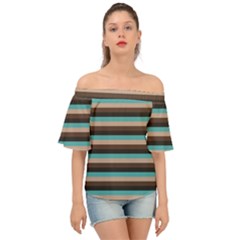 Stripey 1 Off Shoulder Short Sleeve Top by anthromahe