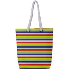 Stripey 2 Full Print Rope Handle Tote (small) by anthromahe