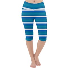 Stripey 3 Lightweight Velour Cropped Yoga Leggings