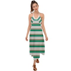 Stripey 4 Halter Tie Back Dress 