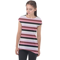 Stripey 5 Cap Sleeve High Low Top by anthromahe