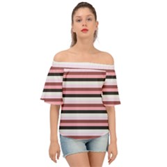 Stripey 5 Off Shoulder Short Sleeve Top by anthromahe