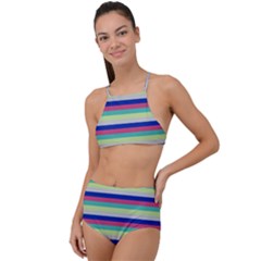 Stripey 6 High Waist Tankini Set