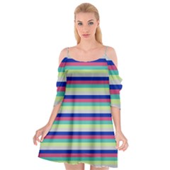 Stripey 6 Cutout Spaghetti Strap Chiffon Dress