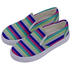Stripey 6 Kids  Canvas Slip Ons by anthromahe