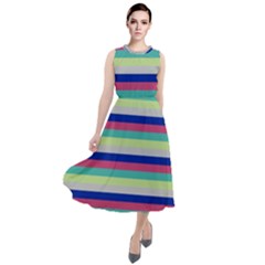 Stripey 6 Round Neck Boho Dress