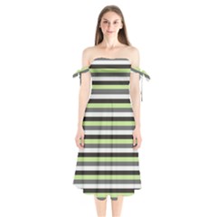 Stripey 8 Shoulder Tie Bardot Midi Dress by anthromahe