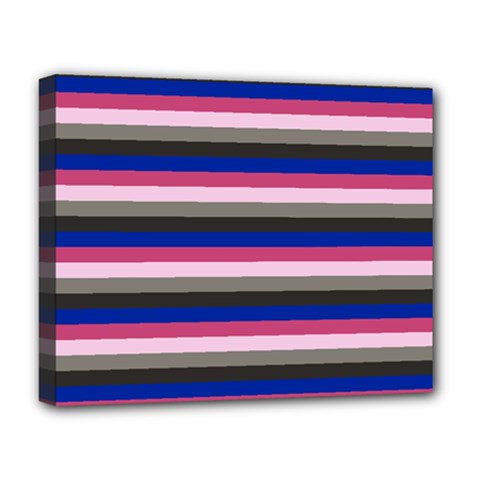 Stripey 9 Deluxe Canvas 20  X 16  (stretched) by anthromahe