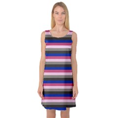 Stripey 9 Sleeveless Satin Nightdress by anthromahe