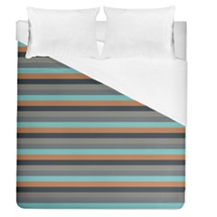 Stripey 10 Duvet Cover (queen Size) by anthromahe