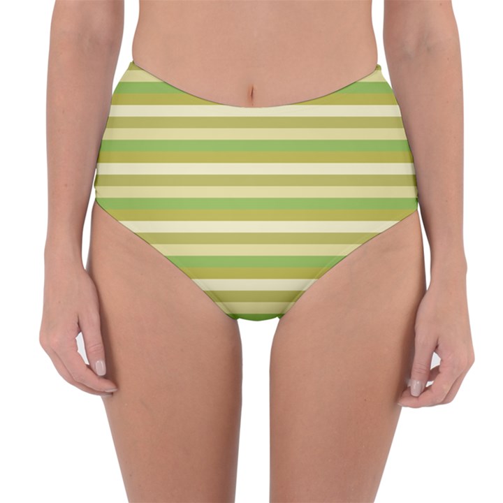 Stripey 11 Reversible High-Waist Bikini Bottoms