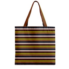 Stripey 12 Zipper Grocery Tote Bag