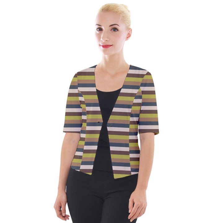 Stripey 12 Cropped Button Cardigan